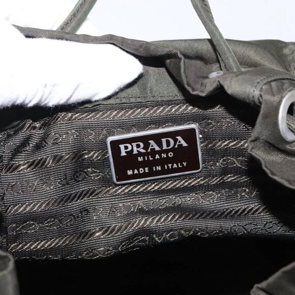 PRADA Backpack Nylon Khaki Silver Auth bs31148 - Picture 12 of 16